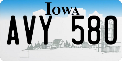 IA license plate AVY580