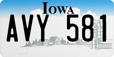 IA license plate AVY581