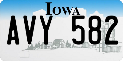 IA license plate AVY582