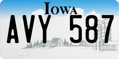 IA license plate AVY587