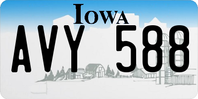 IA license plate AVY588