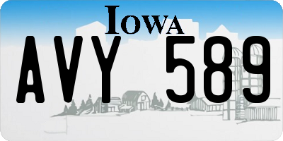 IA license plate AVY589