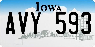 IA license plate AVY593