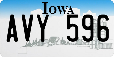 IA license plate AVY596