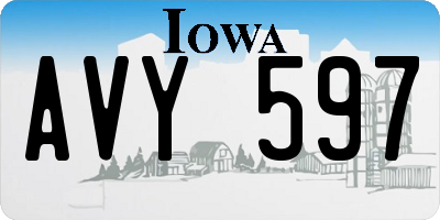 IA license plate AVY597