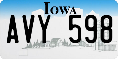IA license plate AVY598