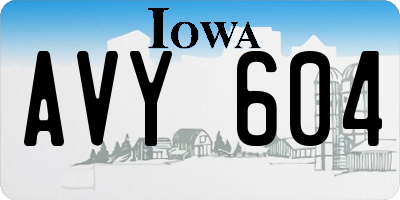 IA license plate AVY604