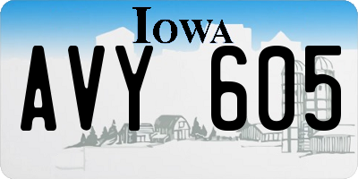 IA license plate AVY605