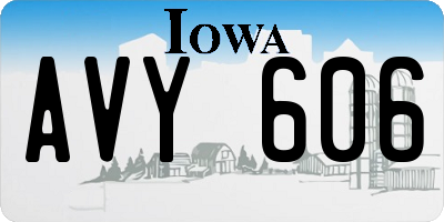 IA license plate AVY606