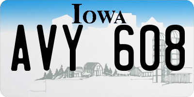 IA license plate AVY608
