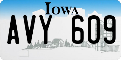 IA license plate AVY609