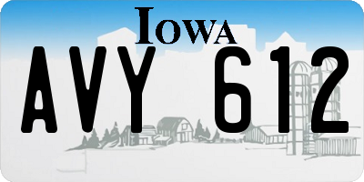 IA license plate AVY612