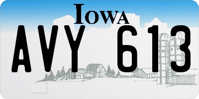 IA license plate AVY613