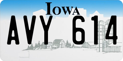 IA license plate AVY614