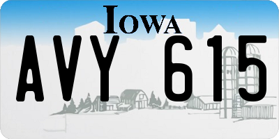 IA license plate AVY615