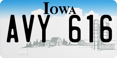 IA license plate AVY616
