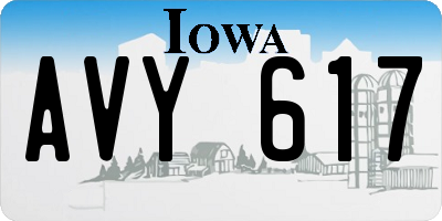 IA license plate AVY617