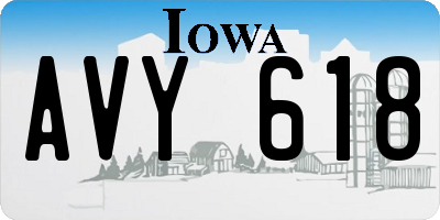 IA license plate AVY618