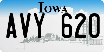 IA license plate AVY620