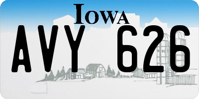 IA license plate AVY626