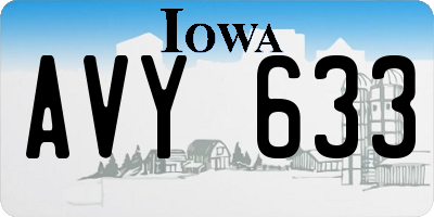 IA license plate AVY633