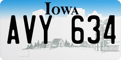 IA license plate AVY634