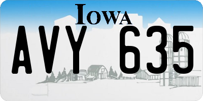 IA license plate AVY635