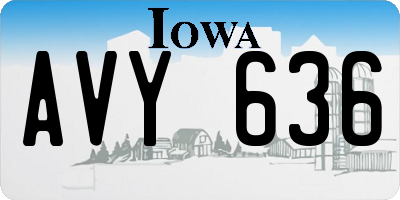 IA license plate AVY636