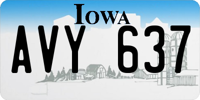 IA license plate AVY637