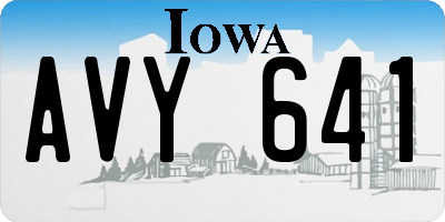 IA license plate AVY641