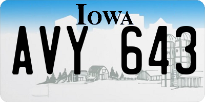 IA license plate AVY643