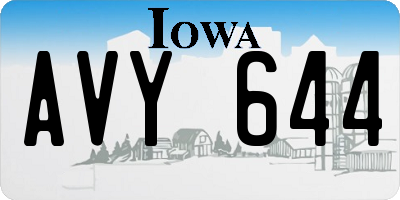 IA license plate AVY644