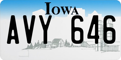 IA license plate AVY646