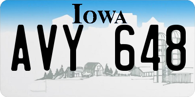 IA license plate AVY648