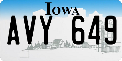 IA license plate AVY649