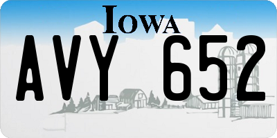 IA license plate AVY652