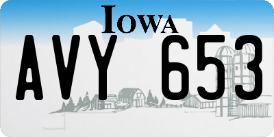 IA license plate AVY653