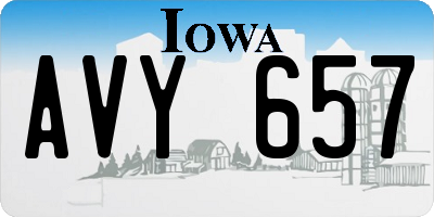 IA license plate AVY657