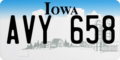 IA license plate AVY658