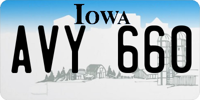 IA license plate AVY660