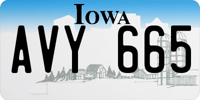 IA license plate AVY665
