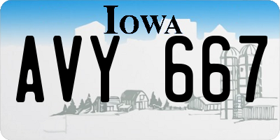 IA license plate AVY667