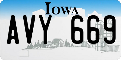 IA license plate AVY669