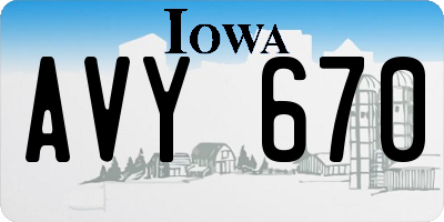IA license plate AVY670