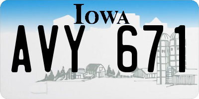 IA license plate AVY671