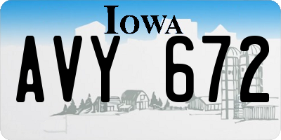 IA license plate AVY672