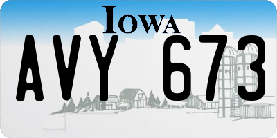 IA license plate AVY673