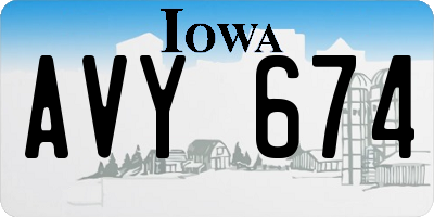 IA license plate AVY674