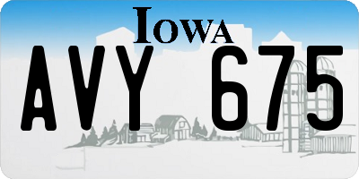 IA license plate AVY675