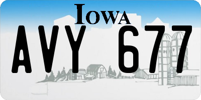 IA license plate AVY677